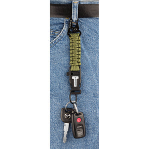 Steven G Paracord Carabiner Survival Keychain with Firestarter and Whistle - (pack of 2) PCKC062AGAG