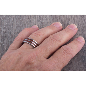 Tungsten Ring with Koa Wood - 8mm Width - TCR092