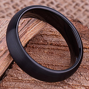 Black Tungsten Ring 6mm - TCR134 black men’s wedding or engagement band or promise ring for boyfriend