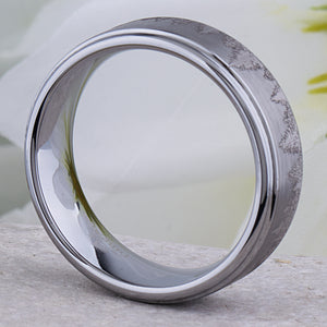 Forest Tungsten Band for Wedding or Engagement 8mm Wide, Mens Promise Ring, Anniversary Band For Man or Woman, Tungsten Ring Tree Design