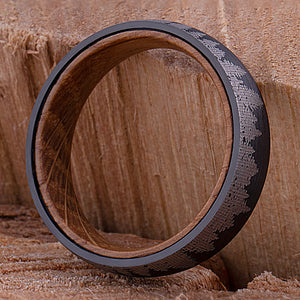 Tungsten Ring with Whiskey Barrel - 6mm Width - TCR186