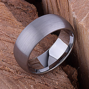 Tungsten Wedding Band Brushed Finish 9mm - traditional men’s wedding or engagement band or anniversary ring for husband