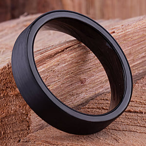 Black Tungsten Ring 6mm - TCR127 traditional black men’s wedding or engagement band or anniversary ring