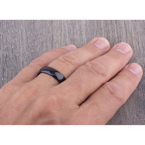 Black Tungsten Ring 6mm - TCR129 black men’s engagement or wedding ring or anniversary band for husband