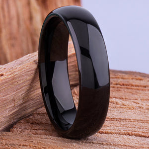 Black Tungsten Ring 6mm - TCR129 black men’s engagement or wedding ring or anniversary band for husband