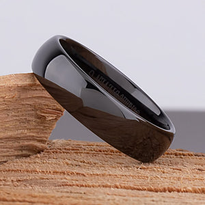 Black Ceramic Men's Wedding Ring - 6mm Width CER016-8 men’s wedding ring or engagement band, promise ring or anniversary ring gift for him - Steven G Designs