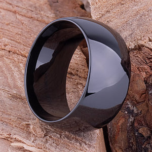 Men's Black Ceramic Wedding Ring - 12mm Width CER024-7 men’s wedding ring or engagement band, promise ring or anniversary ring gift for him - Steven G Designs