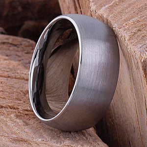 Tungsten Engagement Ring Brushed 10mm - TCR046 traditional engagement or promise band for boyfriend Steven G Designs Ltd