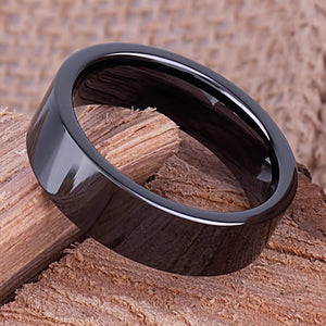Black Ceramic Men's Wedding Band - 7mm Width CER045-7 men’s wedding ring or engagement band, promise ring or anniversary ring gift for him - Steven G Designs