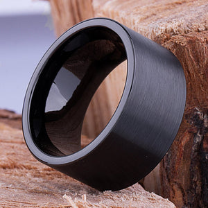 Men's Ceramic Traditional Wedding Ring - 12mm Width CER078-7.5 men’s wedding ring or engagement band, promise ring or anniversary ring gift for him - Steven G Designs