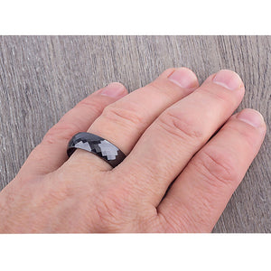 Black Ceramic Wedding Ring - 8mm Width CER035-8 men’s wedding ring or engagement band, promise ring or anniversary ring gift for him - Steven G Designs
