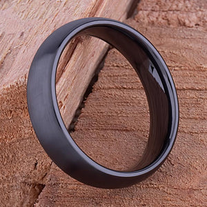 Men's Black Ceramic Wedding Ring - 6mm Width CER069-8 men’s wedding ring or engagement band, promise ring or anniversary ring gift for him - Steven G Designs