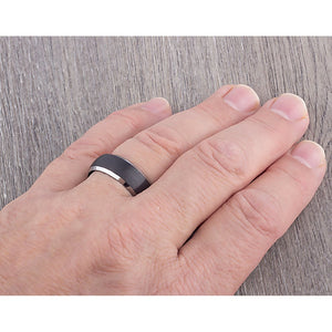 Tungsten Band with Black Plating 8mm - TCR078 black men’s wedding or engagement band or promise ring for boyfriend