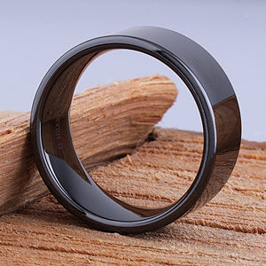Black Ceramic Men's Wedding Ring - 10mm Width CER039-8 men’s wedding ring or engagement band, promise ring or anniversary ring gift for him - Steven G Designs