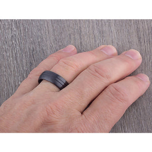 Men's Ceramic Wedding Ring - 8mm Width CER073-7 men’s wedding ring or engagement band, promise ring or anniversary ring gift for him - Steven G Designs