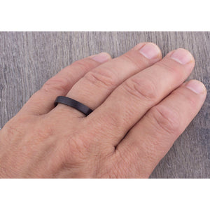 Black Tungsten Ring 4mm - TCR131 black men’s wedding or engagement band or promise ring for boyfriend