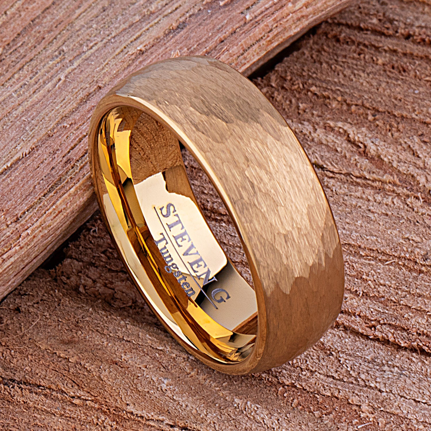 Yellow Gold Tungsten Rings