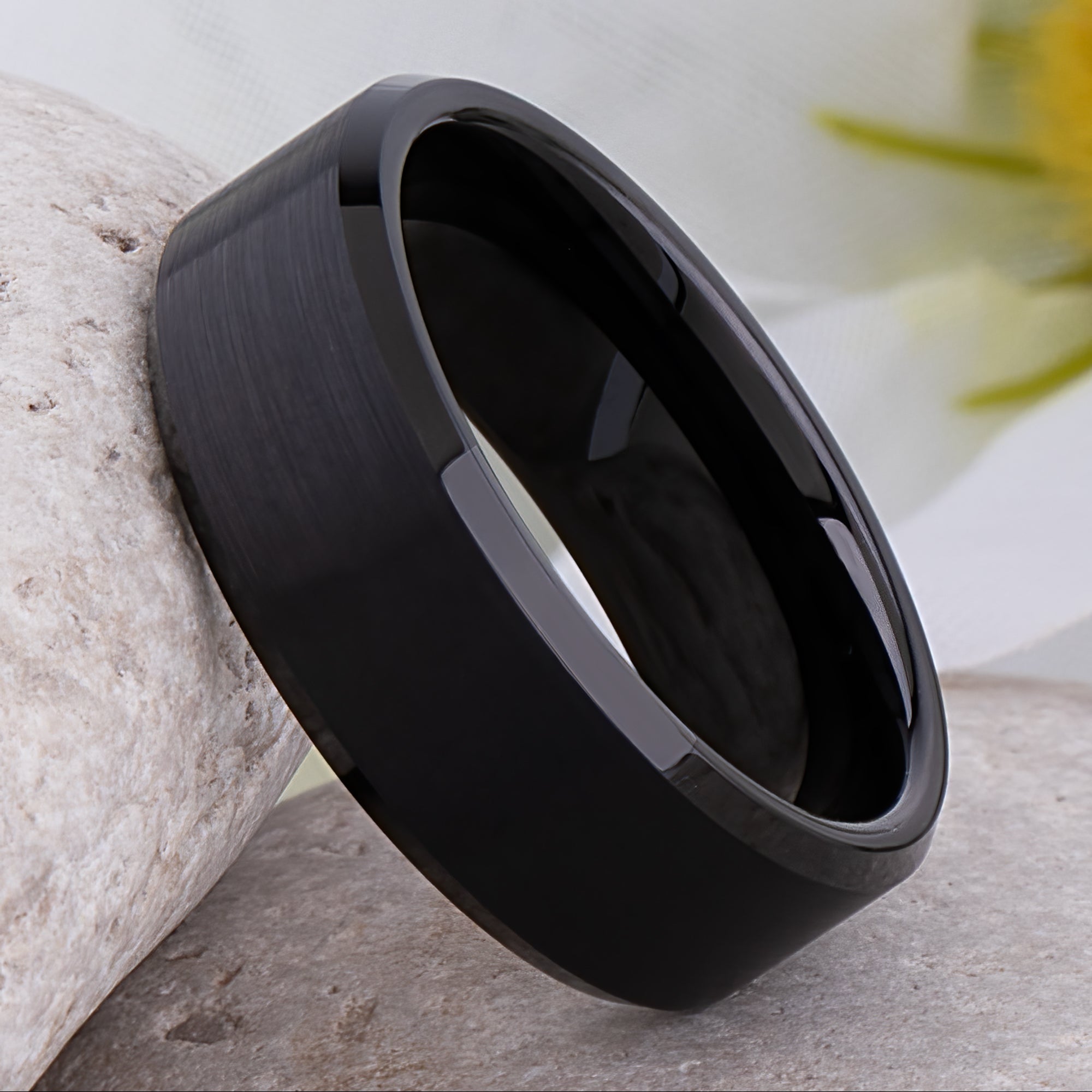 Men's Black Tungsten Wedding Rings - Strong and Comfortable