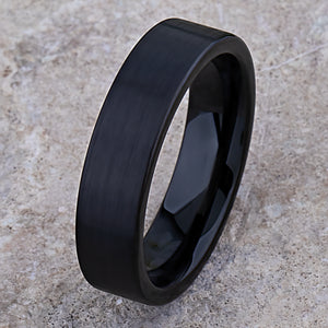 Black Tungsten Wedding Ring - 6mm Width - TCR127