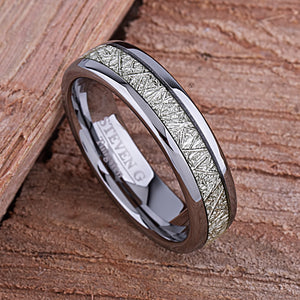 Tungsten Ring with Man-Made Meteorite - 6mm Width - TCR135