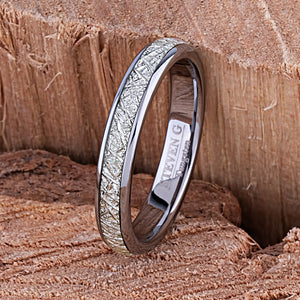 Tungsten Ring with Man-Made Meteorite - 4mm Width - TCR155