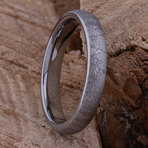 Pine Tree Forest Tungsten Ring - 4mm Width - TCR229