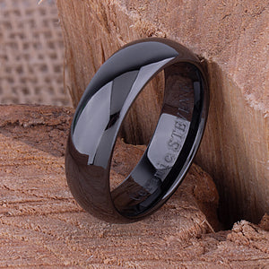 Black Ceramic Men's Wedding Band - 7mm Width CER001-7 men’s wedding ring or engagement band, promise ring or anniversary ring gift for him - Steven G Designs