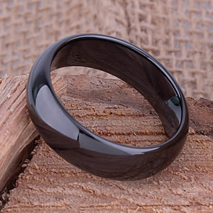 Black Ceramic Men's Wedding Band - 7mm Width CER001-7 men’s wedding ring or engagement band, promise ring or anniversary ring gift for him - Steven G Designs