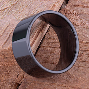 Men's Black Ceramic Engagement Band - 11mm Width CER076-7.5 men’s wedding ring or engagement band, promise ring or anniversary ring gift for him - Steven G Designs