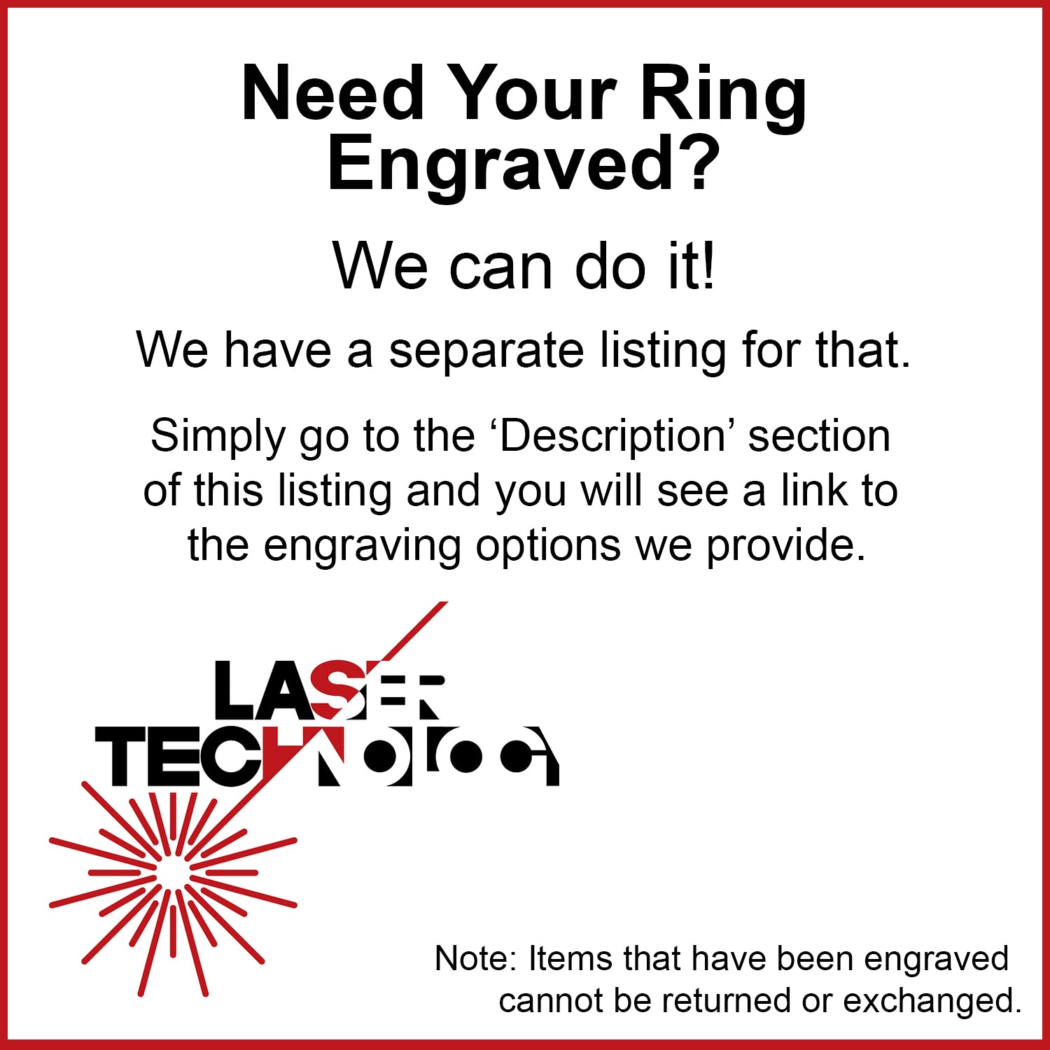 RING ENGRAVING - High Quality Custom Laser Engraving - LSEGV024