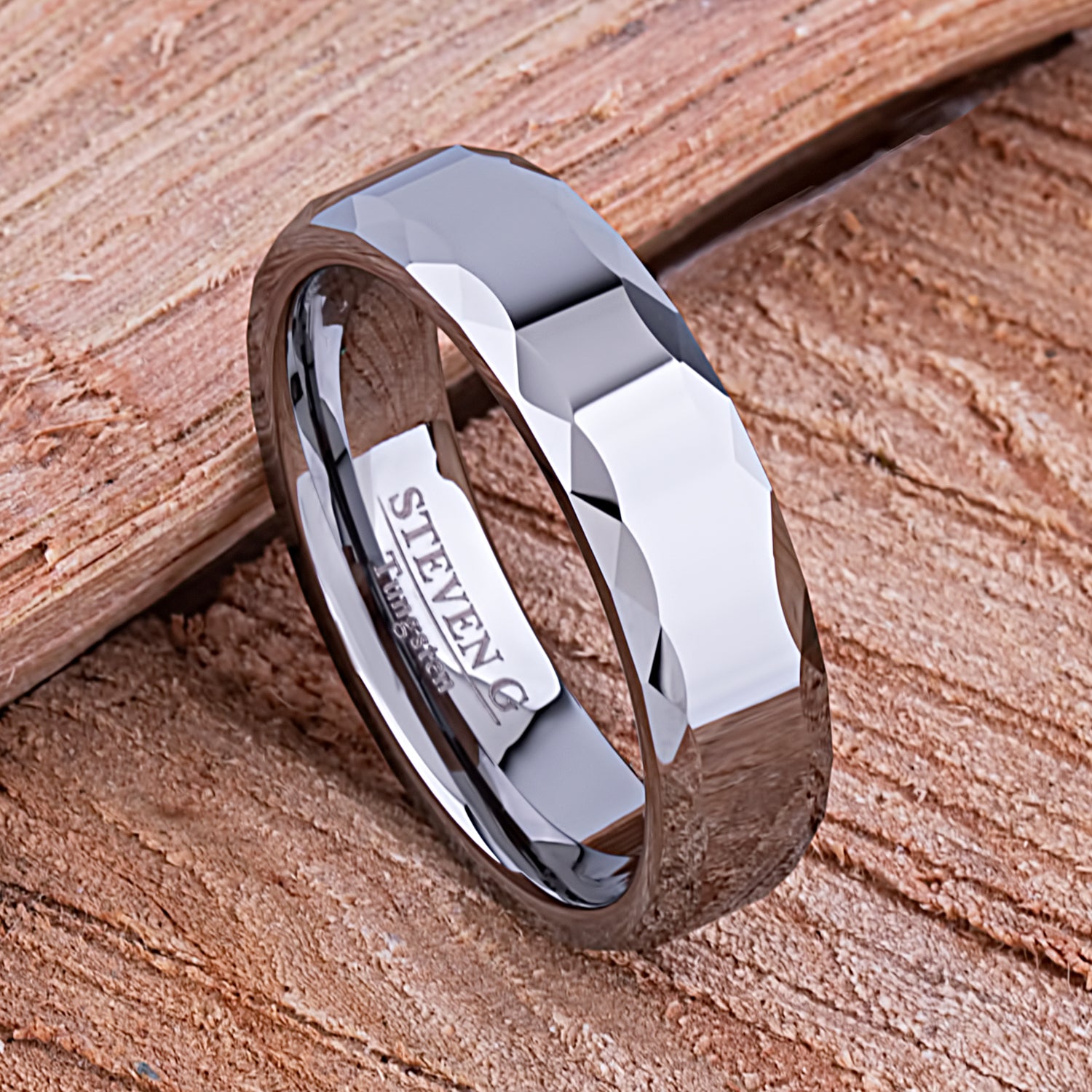 Black Men's or Women's Tungsten Wedding Ring or Band 6mm
