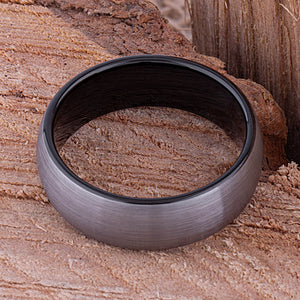 Tungsten Ring with Black Plating 8mm - TCR077 unique black men’s wedding or engagement band or anniversary ring for him
