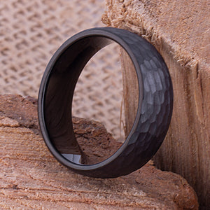 Black Tungsten Band 8mm - TCR093 black men’s wedding or engagement band or promise ring for boyfriend
