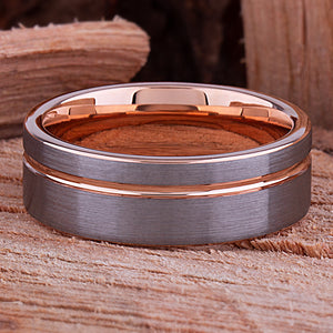 Rose Gold Tungsten Ring  8mm - TCR109 rose gold men’s wedding or engagement band or promise ring for boyfriend