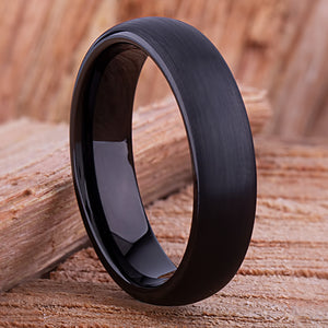 Black Tungsten Ring 6mm - TCR134 black men’s wedding or engagement band or promise ring for boyfriend