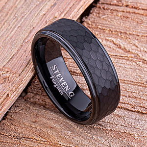 Black Tungsten Ring 8mm - TCR141 black men’s wedding or engagement band or promise ring for boyfriend
