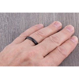 Black Tungsten Ring 4mm - TCR144 black men’s engagement or wedding ring or anniversary band for husband