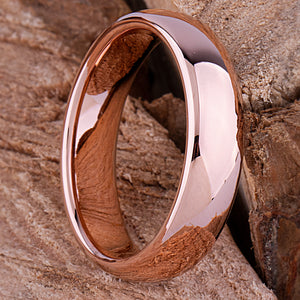 Tungsten Ring with Rose Gold - 6mm Width - TCR154