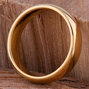 Tungsten Ring with Yellow Gold - 6mm Width - TCR171