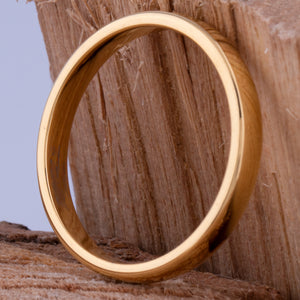 Tungsten Ring with Yellow Gold - 3mm Width - TCR173