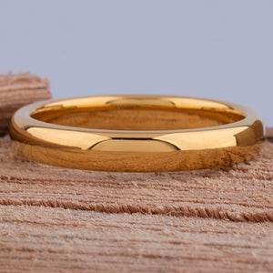 Tungsten Ring with Yellow Gold - 4mm Width - TCR175