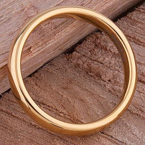 Tungsten Ring with Yellow Gold - 4mm Width - TCR175