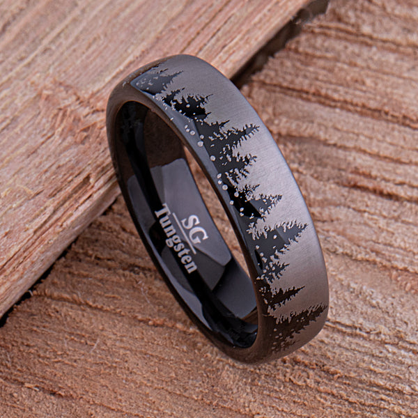 Men's Black Tungsten Wedding Rings - Strong and Comfortable