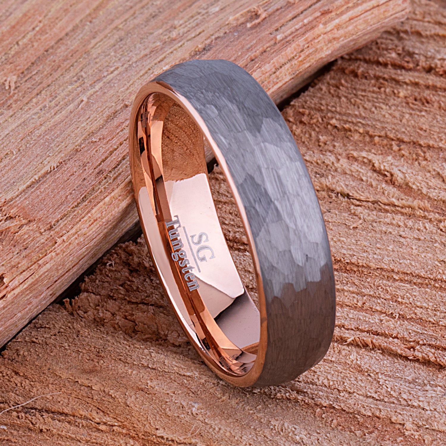 His and Hers Rose Gold Tungsten Wedding Bands