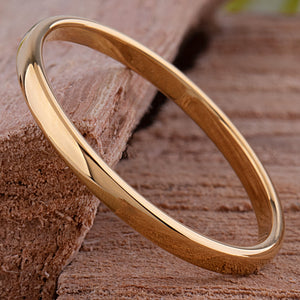 Tungsten Ring with Yellow Gold - 2mm Width - TCR194