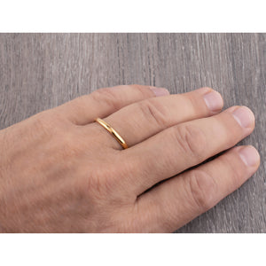 Tungsten Ring with Yellow Gold - 2mm Width - TCR194