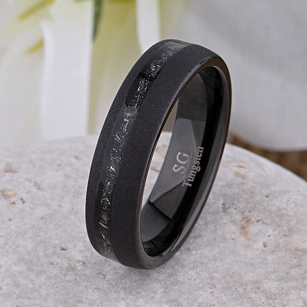 Men's Black Tungsten Wedding Rings - Strong and Comfortable