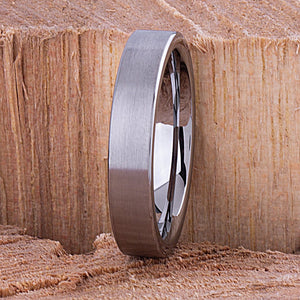 Tungsten Wedding Band Satin Finish 5mm - TCR061 traditional men’s wedding or engagement ring or promise band for him