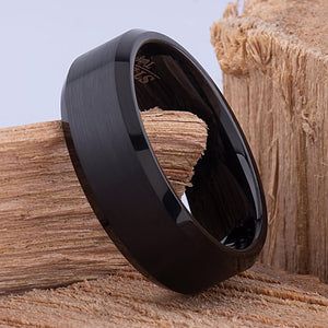 Black Tungsten Mens Wedding Ring 8mm - TCR031 traditional engagement or anniversary ring for husband Steven G Designs Ltd