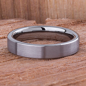Tungsten Wedding Band Satin Finish 5mm - TCR061 traditional men’s wedding or engagement ring or promise band for him